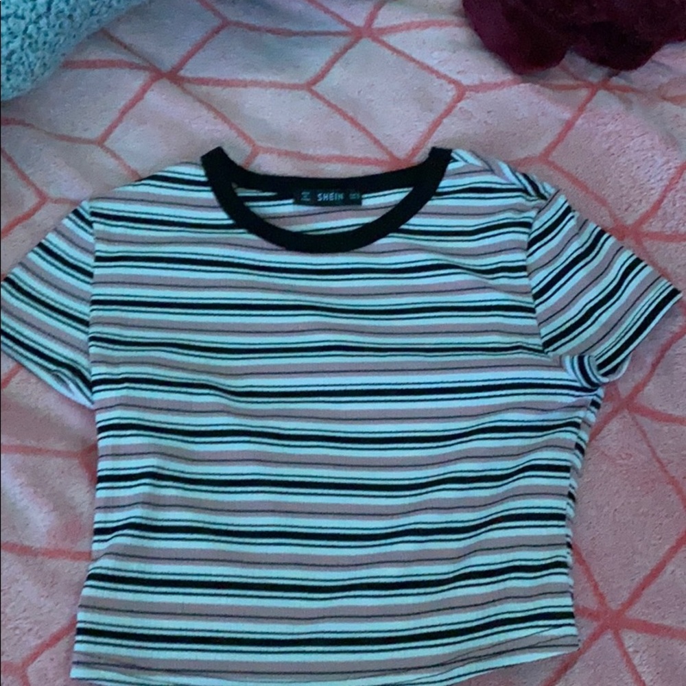 Shein striped crop top